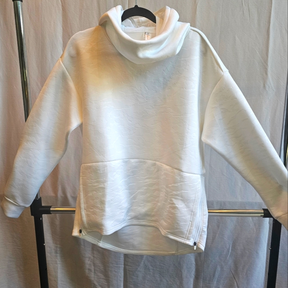 Fabletics Cream White Cowl Neck Hoodie 066